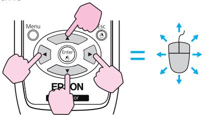 EPSON EB-450WI - Utilisation du pointeur de souris à l'aide de la télécommande (Souris Sans Fil) - 2
