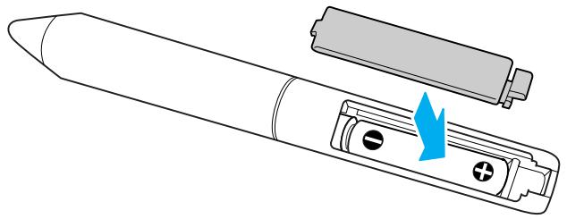 EPSON EB-450WI - Remettez le couvercle du compartiment à piles en place. - 1