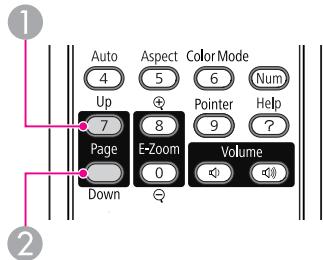 Auto Aspect Color Mode 4 5 6 Num Up 7 8 Pointer Help Page E-Zoom Volume Down 0