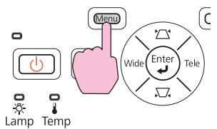 Menu Wide Enter Tele Lamp Temp