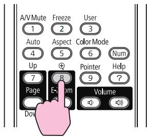 A/V Mute Freeze User 1 2 3 Auto Aspect Color Mode 4 5 6 Num Up 7 Page E-10m Dow Pointer Help 9 ? Volume