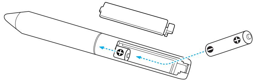 EPSON EB-450WI - Remplacez les piles. - 1