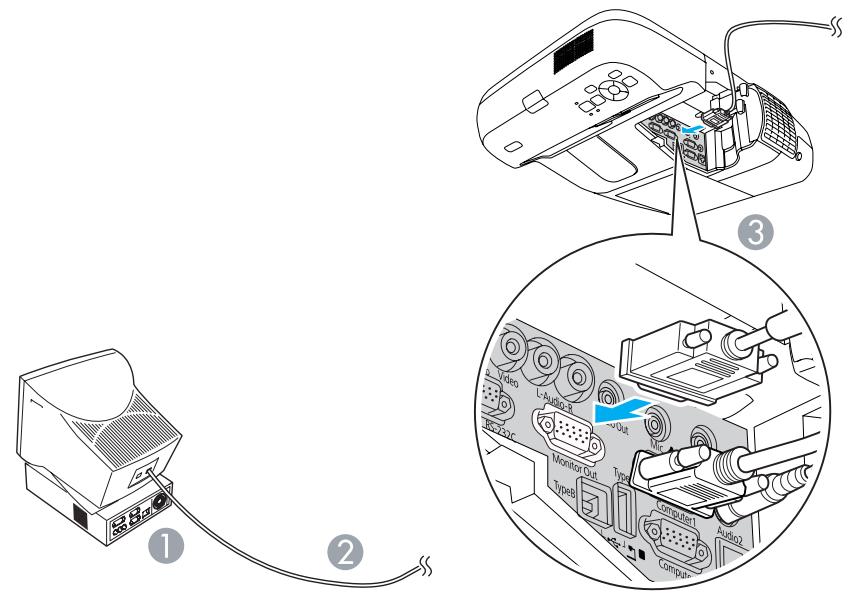 EPSON EB-450WI - Connexion d'un moniteur externe - 1