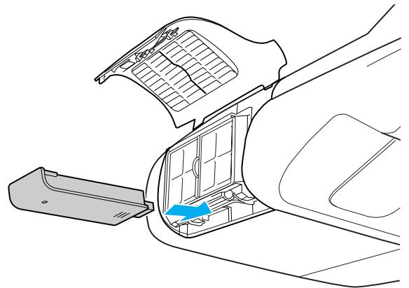 EPSON EB-450WI - Ouvrez le couvercle du filtre à air. - 2