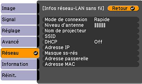 EPSON EB-450WI - Menu Réseau - 3
