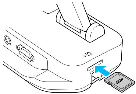 EPSON EB-460I - Insérez la carte SD face vers le haut. - 1