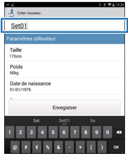 EPSON RUNSENSE SF-810 - Appuyez sur créer de nouveaux paramètres. - 4