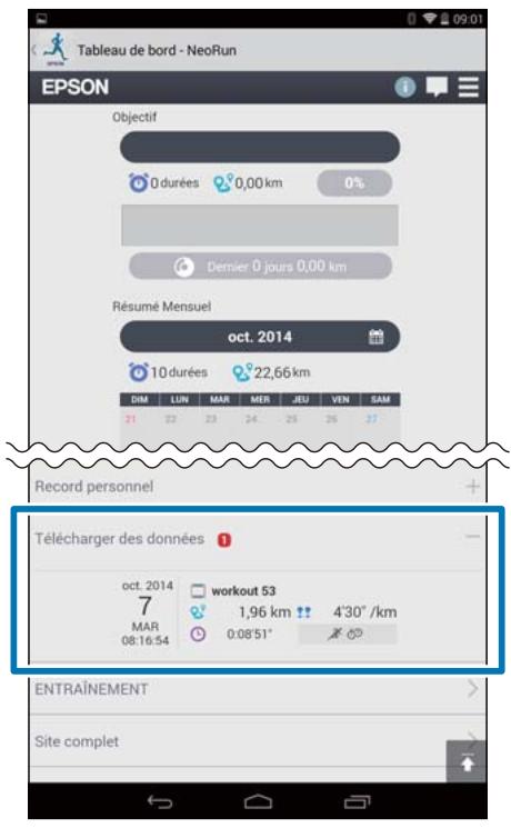 EPSON RUNSENSE SF-810 - Vérification des données mesurées téléchargées - 3