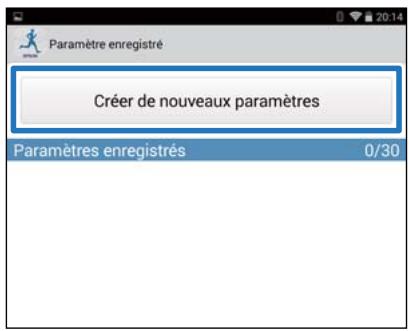 EPSON RUNSENSE SF-810 - Appuyez sur créer de nouveaux paramètres. - 1