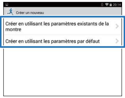EPSON RUNSENSE SF-810 - Appuyez sur créer de nouveaux paramètres. - 3
