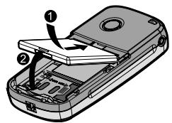 PANASONIC A210 - Insertion de la batterie - 1