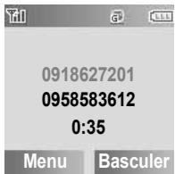 PANASONIC A210 - Pendant un appel : - 1