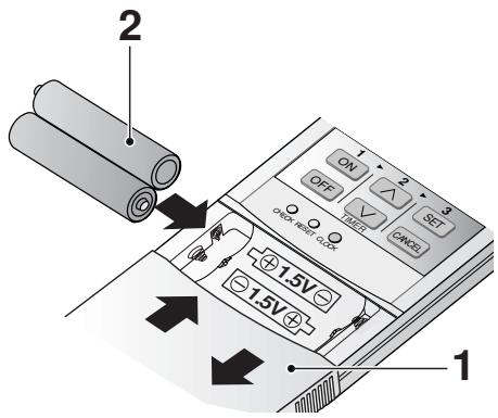 PANASONIC CS-E9CKP - - Inserimento delle batterie - 1