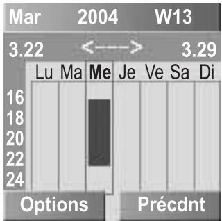 PANASONIC X300 - Lorsque le format semaine est sélectionné : - 1