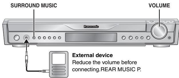 PANASONIC SC-HT744 - Reduce the volume and connect the external device (not included). - 1