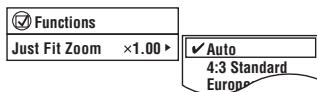 PANASONIC SC-HT744 - Press [ZOOM] several times to select the preset aspect ratio (Just Fit Zoom) or "Auto". - 1