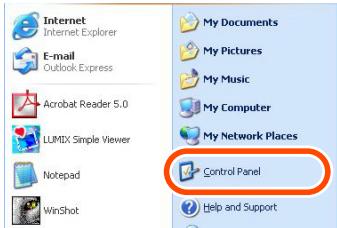 PANASONIC VQT0U16 - Klik [Start] >> ([Setup] >>) [Control Panel] aan. - 1
