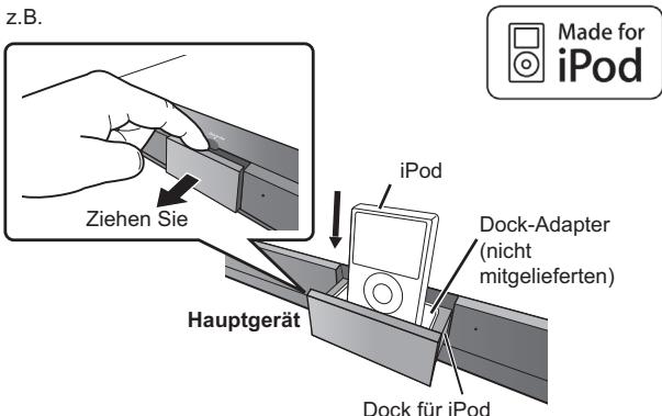 PANASONIC SC-PT470 - Schließen Sie den iPod (nicht im Lieferumfang enthalten) sicheren. - 1