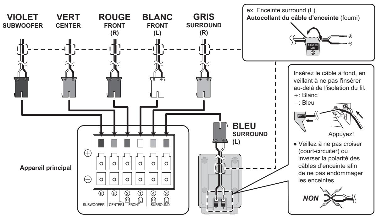 PANASONIC SC-PT470 - Connexions des enceintes - 1
