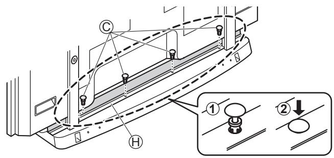 PANASONIC TY-ST65VX100 - Attaccare e fissare il pannello di blocco luce. - 3