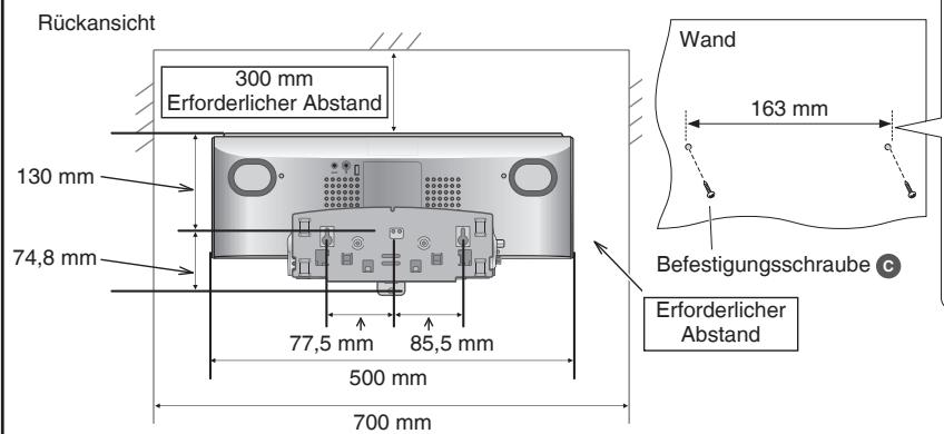 PANASONIC SC-HC30 - Einschrauben der Wandbefestigungsschrauben in die Wand. - 1