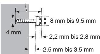 PANASONIC SC-HC30 - Einschrauben der Wandbefestigungsschrauben in die Wand. - 2
