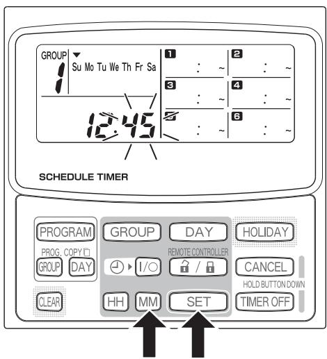 PANASONIC CZ-ESWC2 - ÉTAPE 2 Maintenir le bouton SET enforcé et appuyer sur le bouton MM pour régler les minutes. - 1
