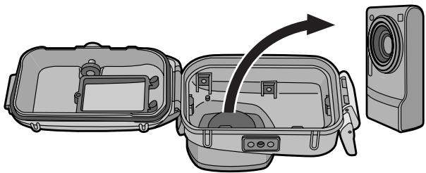 PANASONIC DMW-MCTZ5 - Die Geräterückseite öffnen, um die Digitalkamera zu entfernen. - 1