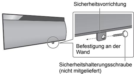 Sicherheitsvorrichtung Befestigung an der Wand Sicherheitshalterungsschraube (nicht mitgeliefert)