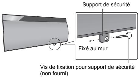 Support de sécurité Fixé au mur Vis de fixation pour support de sécurité (non fourni)