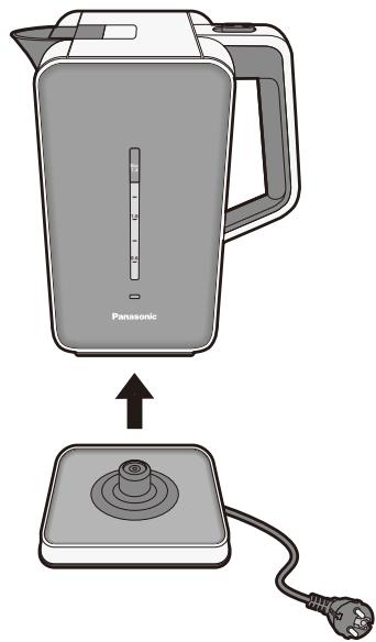 PANASONIC NC-ZK1HXE GRISE - Retirez la bouilloire de la base de puissance et versez l'eau. - 1