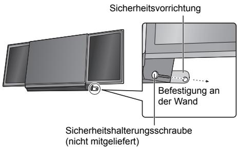 Sicherheitsvorrichtung Befestigung an der Wand Sicherheitshalterungsschraube (nicht mitgeliefert)