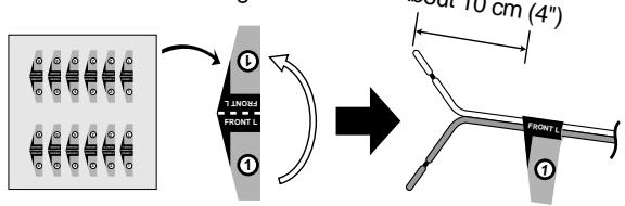 PANASONIC SCHT95GCP - Attach the stickers to the speaker cords. - 1