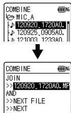 COMBINE MIC_A 120920_1720A0. 120925_0905A0. 121003_1233A0. COMBINE JOIN >>120920_1720A0.MF AND >>NEXT FILE >>NEXT