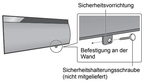 PANASONIC SC-NE1EG - Bringen Sie die Sicherheitsvorrichtung mit der Befestigungsschraube für die Sicherheitsvorrichtung (nicht mitgeliefert) sich an der Wand an. - 1