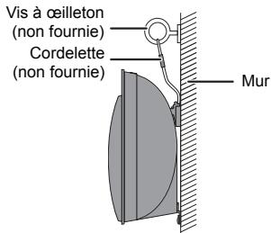 PANASONIC SC-NE1EG - Attachez la cordelette de prévention des chutes (non fournie) au mur. - 1