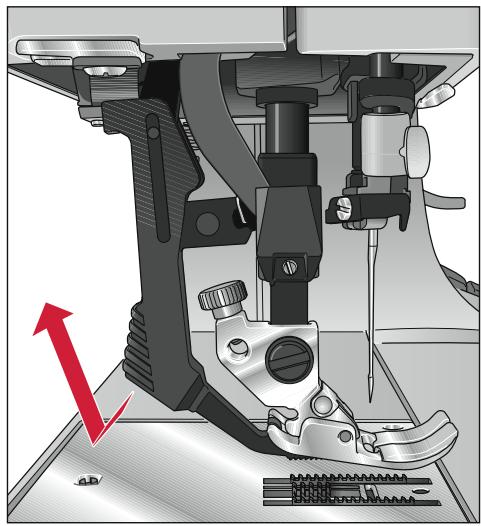PFAFF TIPTRONIC 2020 - Encliquetage du pied presseur - 4