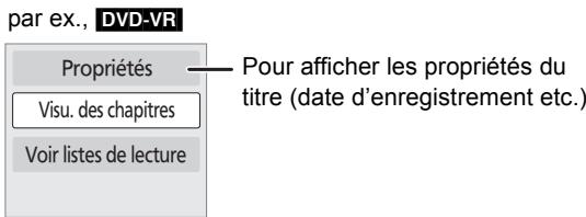 PANASONIC DMP-B200EBK - Appuyez sur [, ] pour Sélectionner le titre puis appuyez sur [OPTION]. - 1