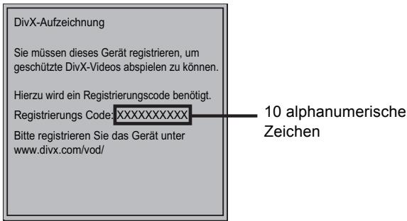 PANASONIC DMP-B200EBK - Anzeige des Registriercodes des Geräts. - 1
