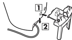 Diagram showing two labeled steps of a mechanical or electrical component, with arrows indicating direction and components.