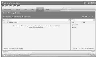 THOMSON EM2600 - Transférer des fichiers via le lecteur windows media - 2