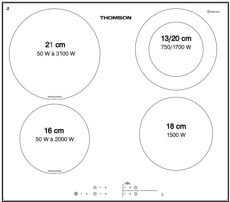 THOMSON ICKT656FD - • BESCHREIBUNG DER OBERSEITE - 1