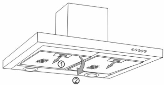 BRANDT AD916X,  AD916X,  AD919X - - Desmontaje del filtro modular - 1