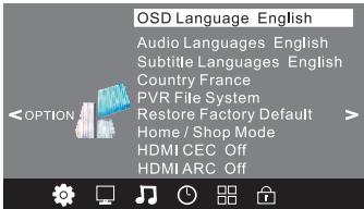 BRANDT B4028FHD - MENU options - 1