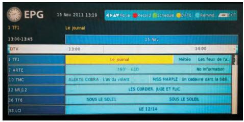 BRANDT B4028FHD - Menu EPG (guide électronique des programmes) - 1