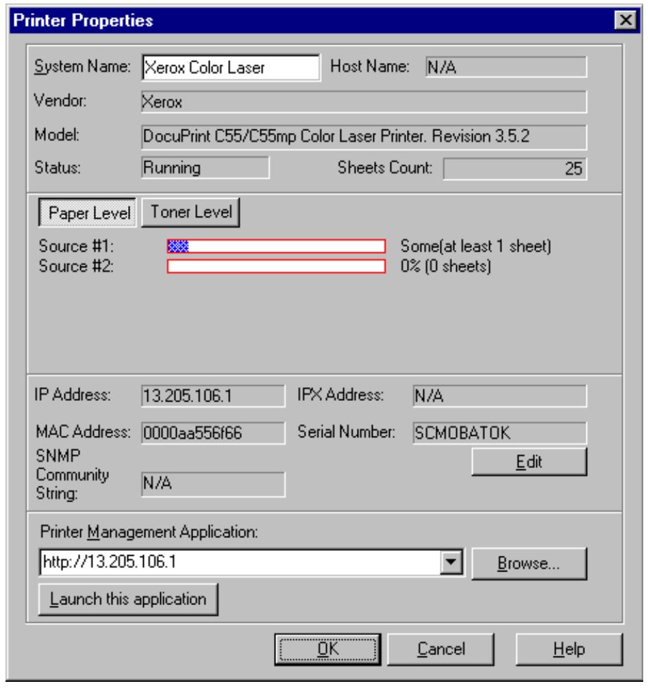 XEROX PHASER 140 - Printer Properties Window - 1
