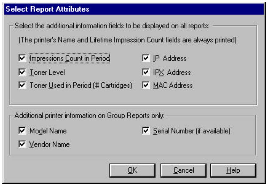 XEROX PHASER 140 - Report Attributes - 1