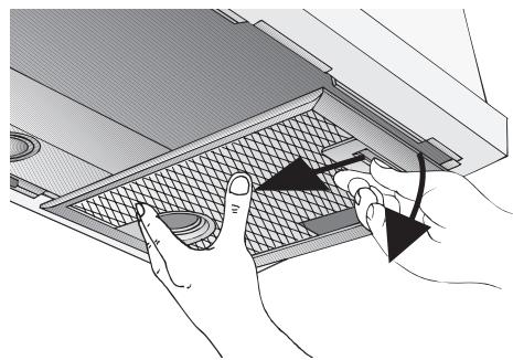 BOSCH DHL 535C/03  - INSTALLATION INSTRUCTIONS - Sur les hottes aspirantes responsable des deux cassettes filtrantes: - 1