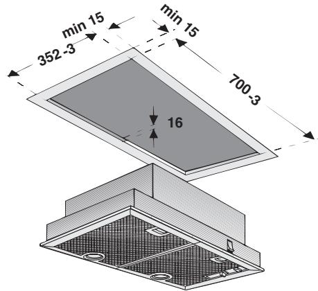BOSCH DHL 535C/03 - INSTALLATION INSTRUCTIONS - Voor de inbouw要去en afhankelijk van de variant de volgende uitsparingen beschikbaar zijn: - 6