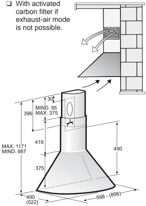 BOSCH DWA 061450/02  - INSTALLATION INSTRUCTIONS - Circulating-air mode - 1
